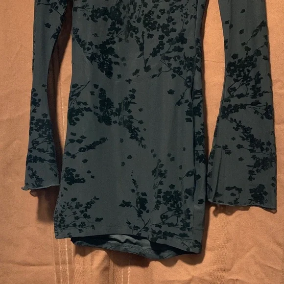 Sheer Black Floral Women's Dress - Picture 2 of 8